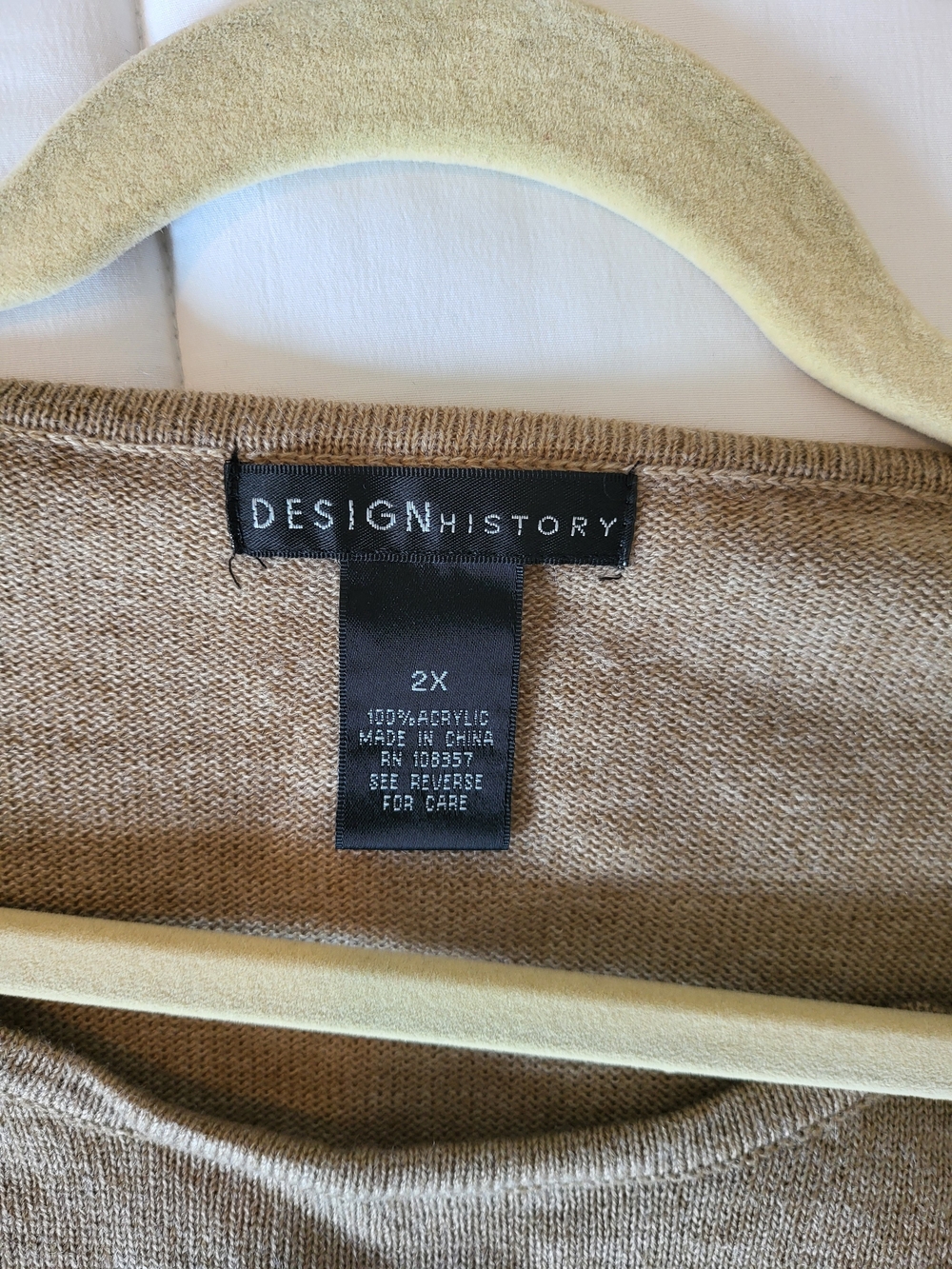DESIGN History Taupe Knit Sweater, 2X - Picture 3 of 3